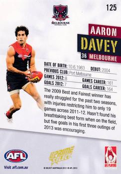 2013 Select Prime AFL #125 Aaron Davey Back